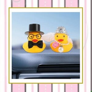 Rubber Duck Car Dashboard Decoration (2 pcs - Bride & Groom)